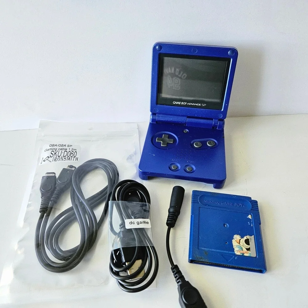 Nintendo Game Boy Advance SP & Pokémon Blue Edition 1998 Game Cartridge - TESTED